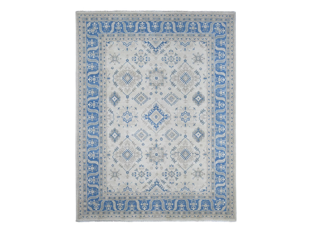 Kazak Kazak hand-knotted wool rug in Ivory, 8'8" x 11'3", SKU O021488
