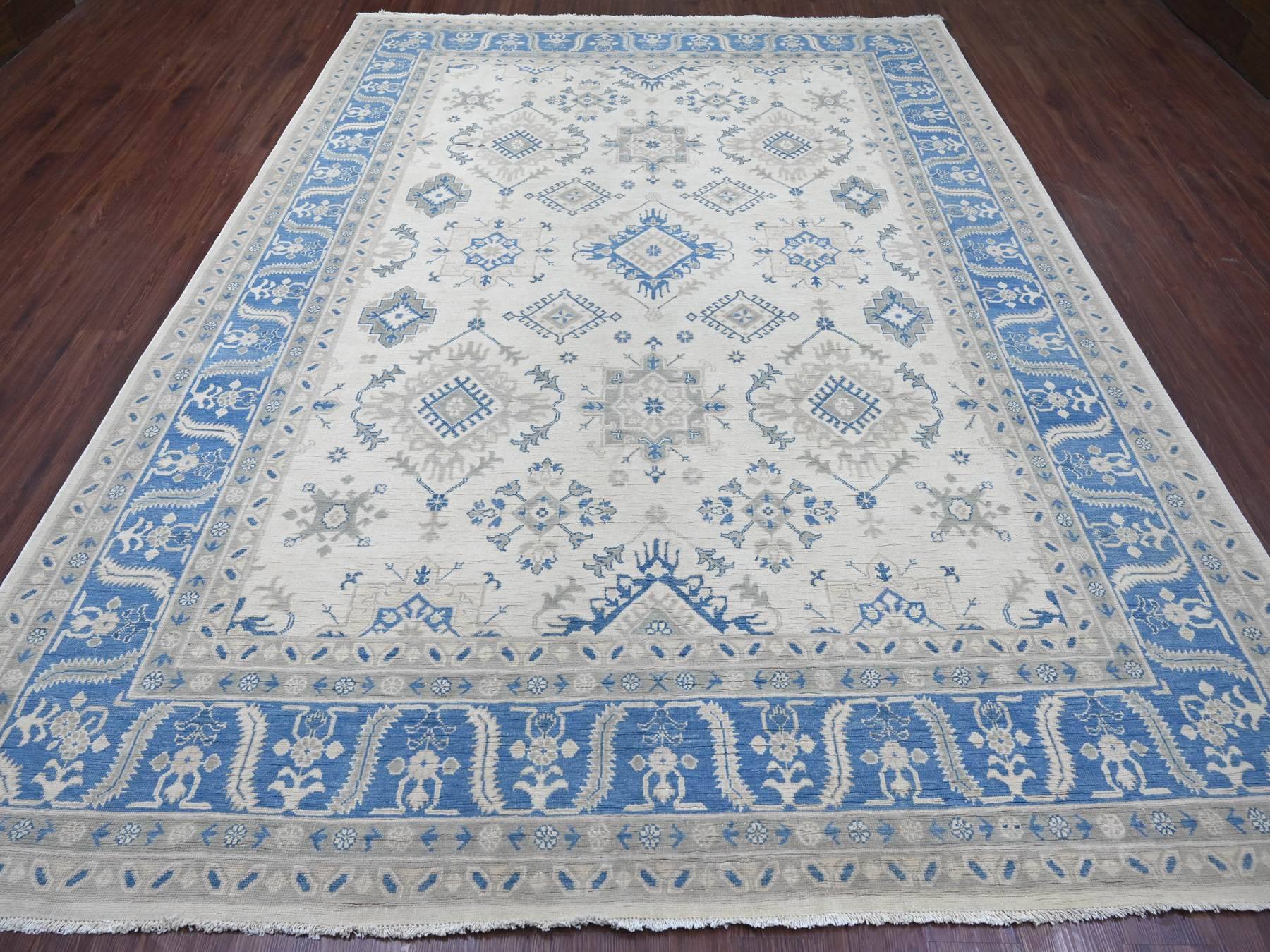 Kazak Kazak hand-knotted wool rug in Ivory, 8'8" x 11'3", SKU O021488 (view 2)