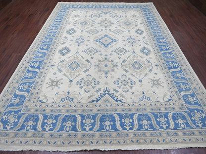 Kazak Kazak hand-knotted wool rug in Ivory, 8'8" x 11'3", SKU O021488 (view 2)