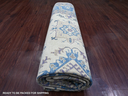 Kazak Kazak hand-knotted wool rug in Ivory, 8'8" x 11'3", SKU O021488 (view 9)