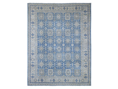 Blue 8'10" x 11'6" Kazak Hand knotted Wool Rug - Sku: O021489