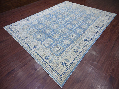 Blue 8'10" x 11'6" Kazak Hand knotted Wool Rug - Sku: O021489
