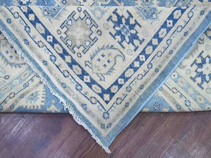 Blue 8'10" x 11'6" Kazak Hand knotted Wool Rug - Sku: O021489