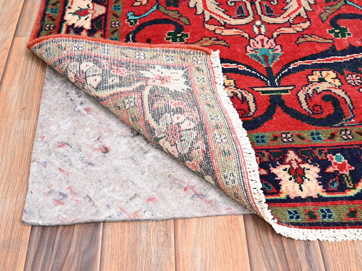 Tribal & Geometric hand-knotted wool runner in Red & Navy Blue, 2'9" x 8'7" — SKU O02148 (view 3)