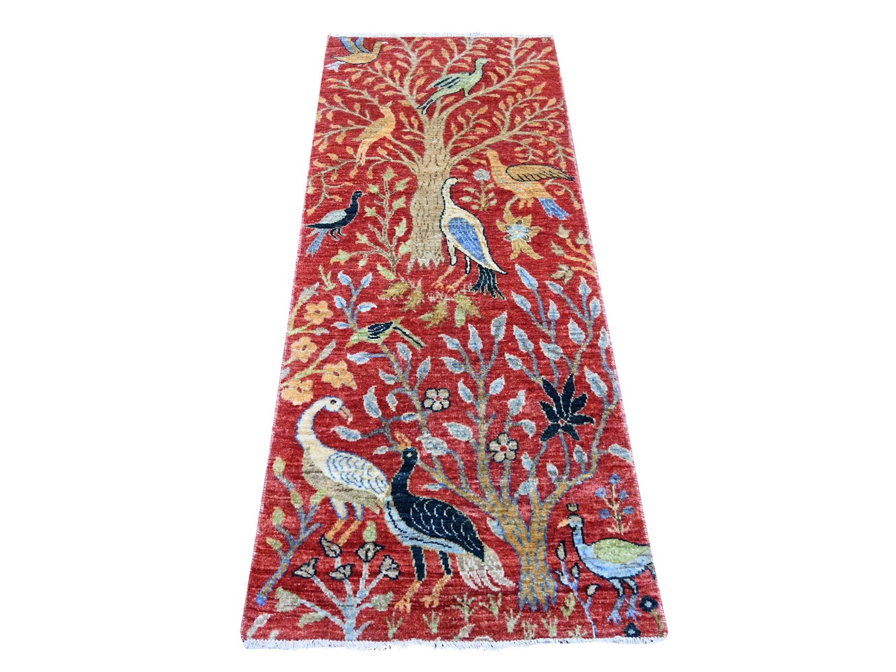 Peshawar Oushak hand-knotted wool runner in Red, 2'6" x 6' — SKU O021491
