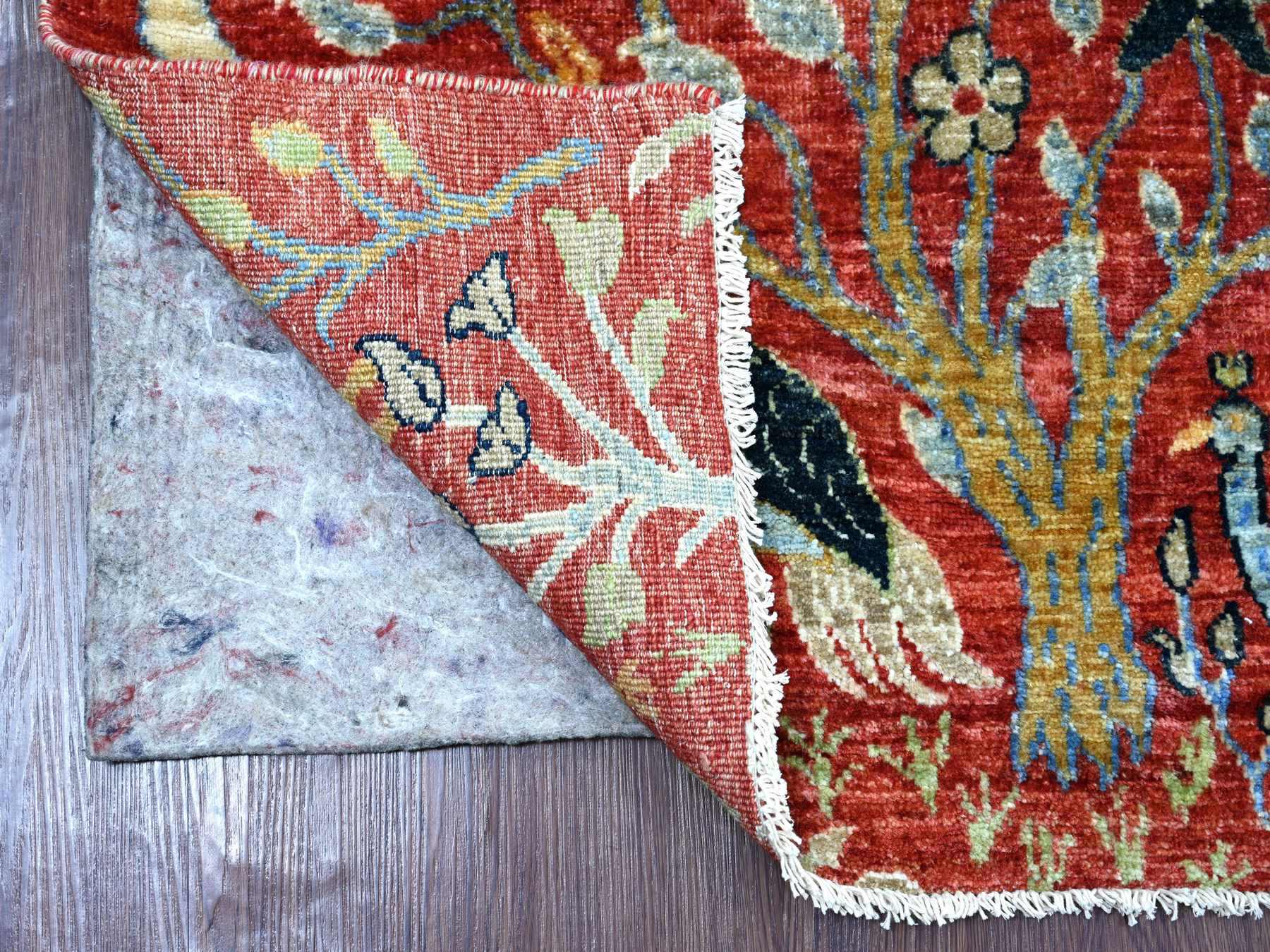 Peshawar Oushak hand-knotted wool runner in Red, 2'6" x 6' — SKU O021491 (view 2)