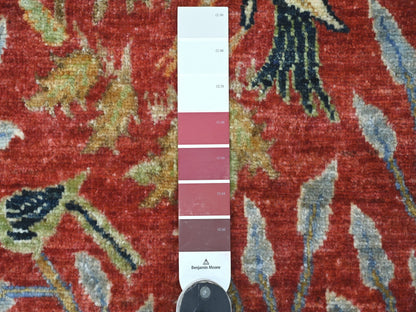 Peshawar Oushak hand-knotted wool runner in Red, 2'6" x 6' — SKU O021491 (view 3)