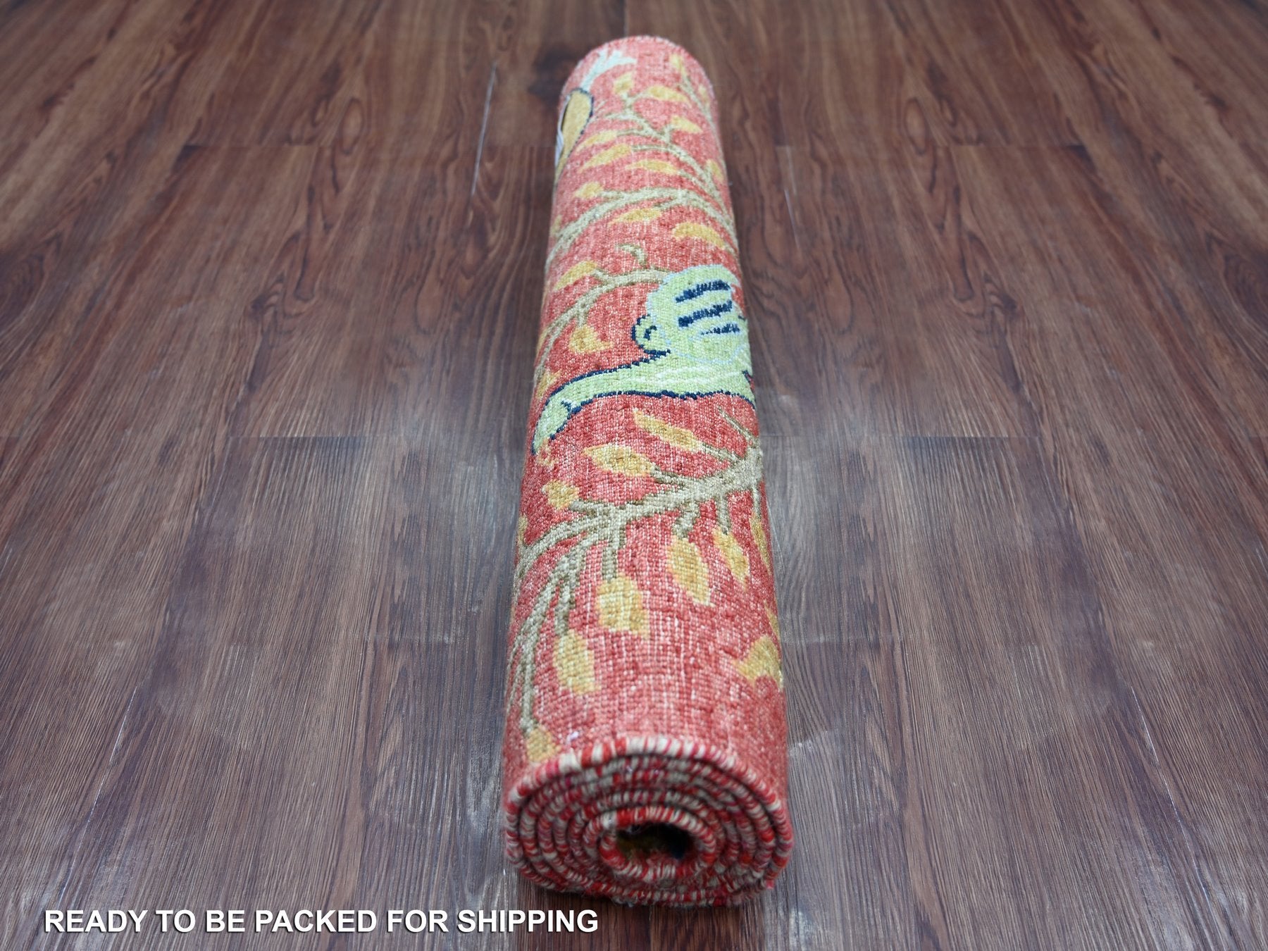 Peshawar Oushak hand-knotted wool runner in Red, 2'6" x 6' — SKU O021491 (view 4)