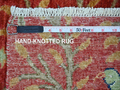 Peshawar Oushak hand-knotted wool runner in Red, 2'6" x 6' — SKU O021491 (view 6)