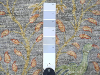 Peshawar Oushak hand-knotted wool runner in Gray, 2'7" x 22'1" — SKU O021492 (view 3)