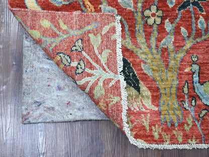 Peshawar Oushak hand-knotted wool runner in Red, 2'6" x 6'1" — SKU O021494 (view 2)