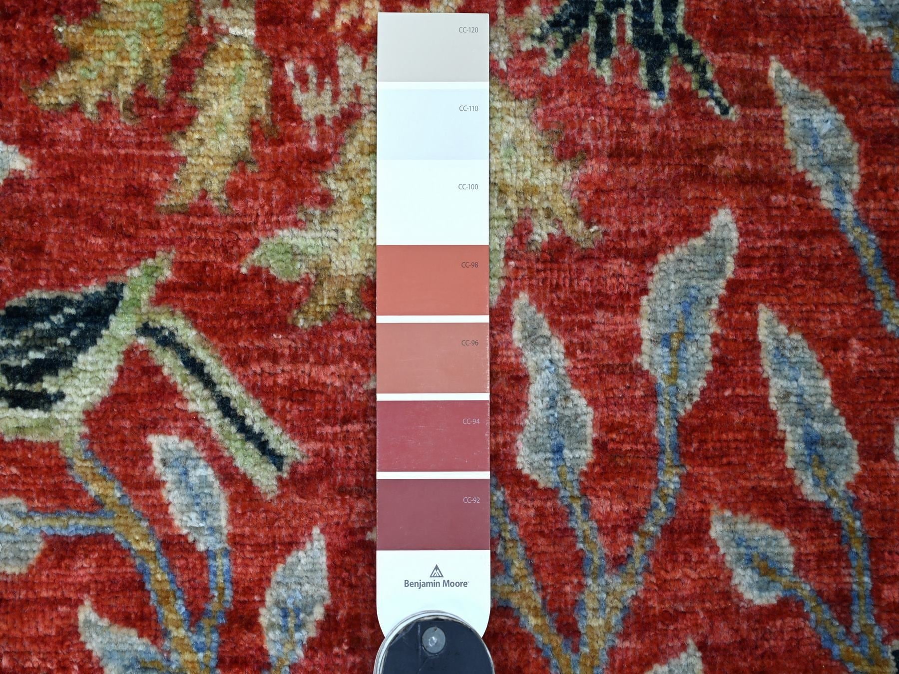 Peshawar Oushak hand-knotted wool runner in Red, 2'6" x 6'1" — SKU O021494 (view 3)