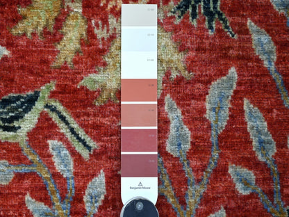 Peshawar Oushak hand-knotted wool runner in Red, 2'6" x 6'1" — SKU O021494 (view 3)