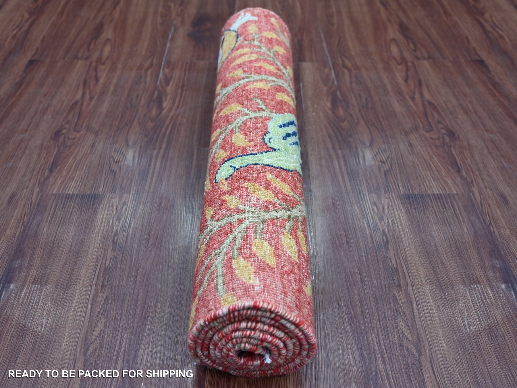 Peshawar Oushak hand-knotted wool runner in Red, 2'6" x 6'1" — SKU O021494 (view 4)