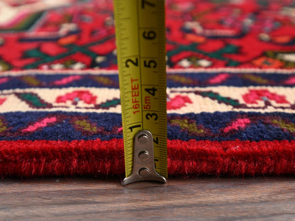 Tribal & Geometric hand-knotted wool runner in Red & Ivory, 2'3" x 6'3" — SKU O02149 (view 6)