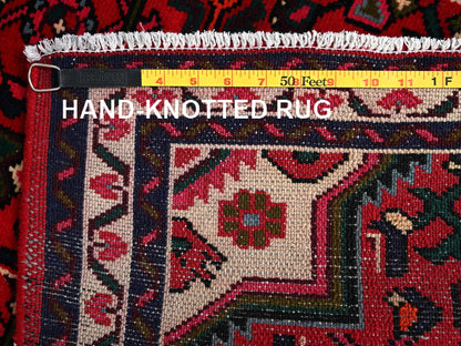 Tribal & Geometric hand-knotted wool runner in Red & Ivory, 2'3" x 6'3" — SKU O02149 (view 7)
