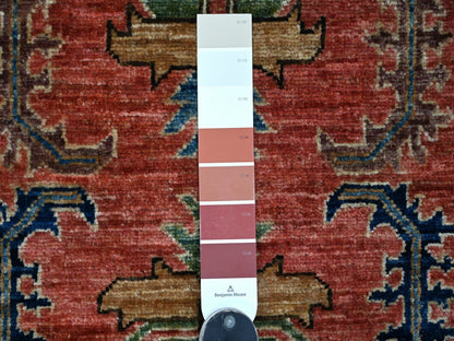 Heriz Tribal & Geometric hand-knotted wool runner in Red & Blue, 2'11" x 19'1" — SKU O021501 (view 3)