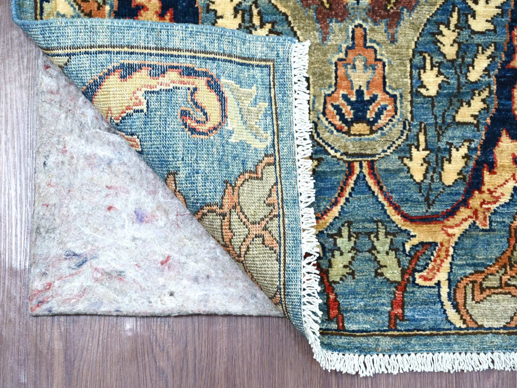 Blue 2'8" x 5'8" Tribal & Geometric Hand knotted Wool Rug - Sku: O021503
