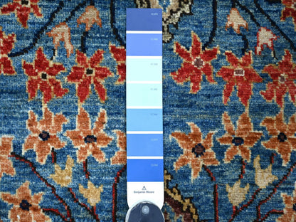 Blue 2'8" x 5'8" Tribal & Geometric Hand knotted Wool Rug - Sku: O021503