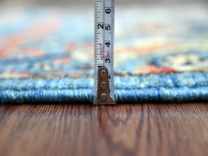 Blue 2'8" x 5'8" Tribal & Geometric Hand knotted Wool Rug - Sku: O021503