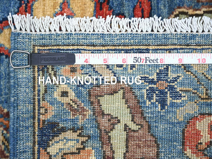 Blue 2'8" x 5'8" Tribal & Geometric Hand knotted Wool Rug - Sku: O021503