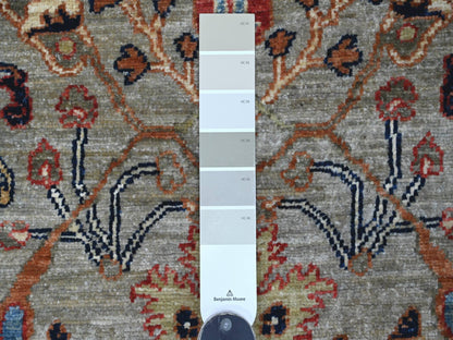 Grey 2'5" x 5'11" Tribal & Geometric Hand knotted Wool Rug - Sku: O021504