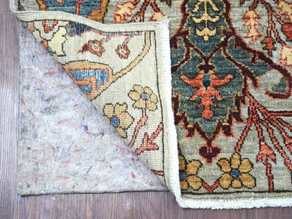 Grey 2'8" x 10'2" Tribal & Geometric Hand knotted Wool Rug - Sku: O021505