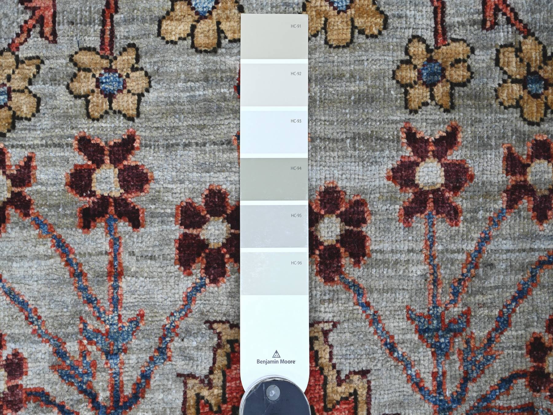 Tribal & Geometric hand-knotted wool runner in Gray, 2'8" x 10'2" — SKU O021505 (view 3)