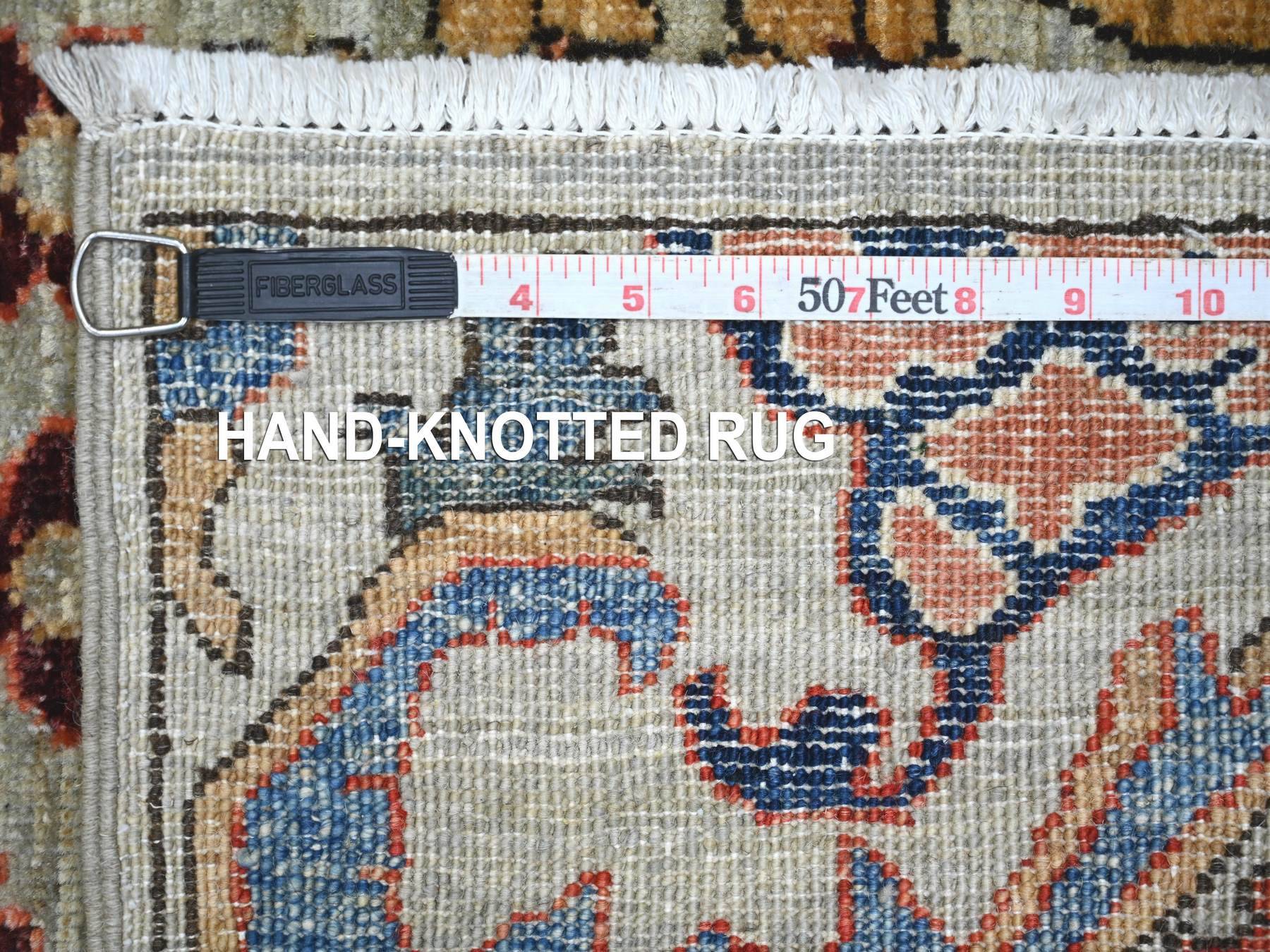 Tribal & Geometric hand-knotted wool runner in Gray, 2'8" x 10'2" — SKU O021505 (view 6)