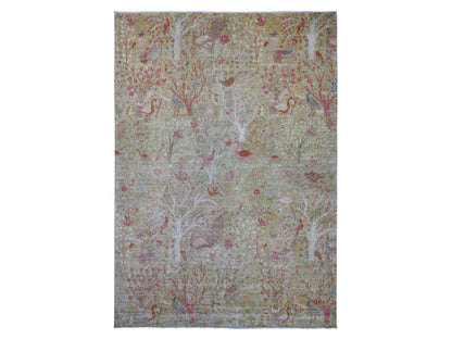 Peshawar Oushak hand-knotted wool rug in Green, 9'8" x 13'6" — SKU O021507