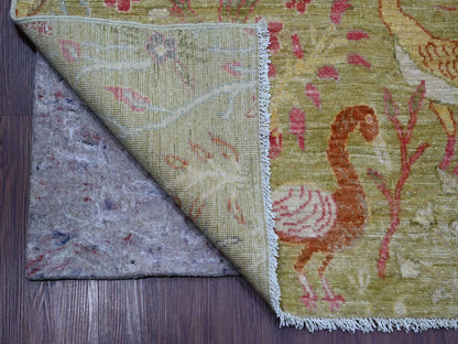 Green 9'8" x 13'6" Oushak And Peshawar Hand knotted Wool Rug - Sku: O021507