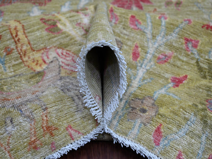Green 9'8" x 13'6" Oushak And Peshawar Hand knotted Wool Rug - Sku: O021507