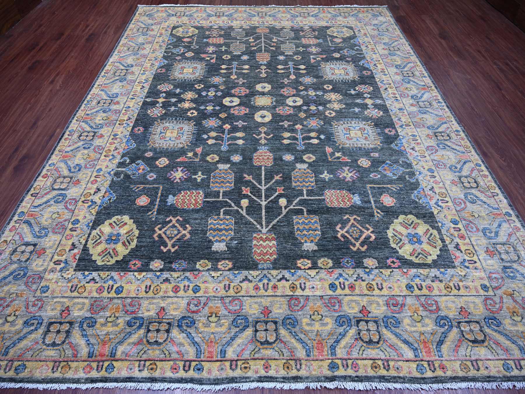 Khotan Oushak hand-knotted wool rug in Gray, 8'9" x 11'5" — SKU O021508 (view 2)