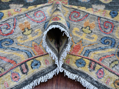 Khotan Oushak hand-knotted wool rug in Gray, 8'9" x 11'5" — SKU O021508 (view 5)