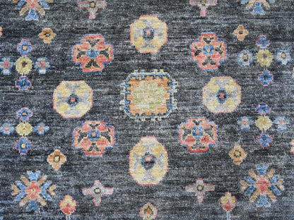 Khotan Oushak hand-knotted wool rug in Gray, 8'9" x 11'5" — SKU O021508 (view 8)