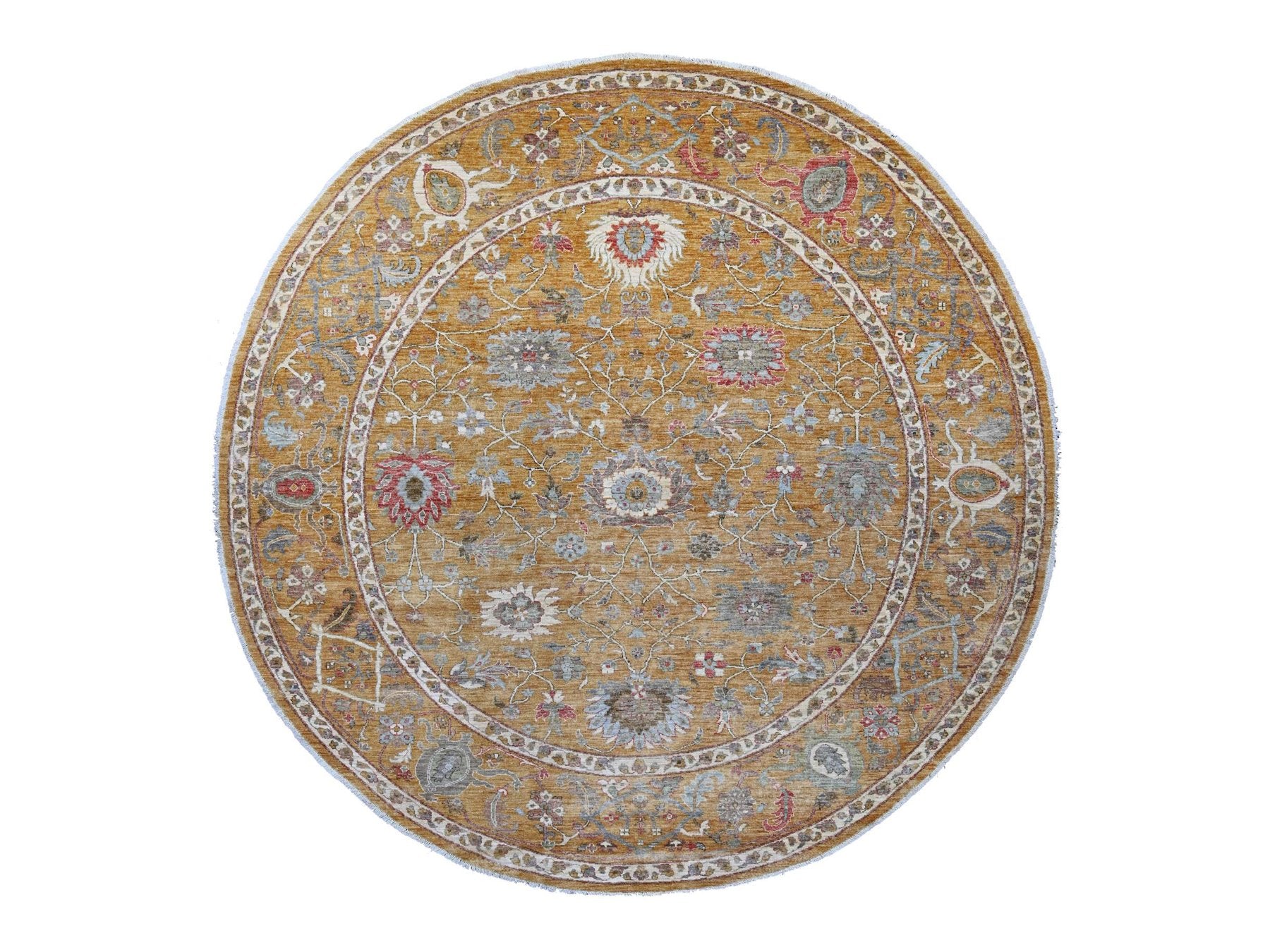 Brown 10'0" x 10'3" Oushak And Peshawar Hand knotted Wool Rug - Sku: O021509