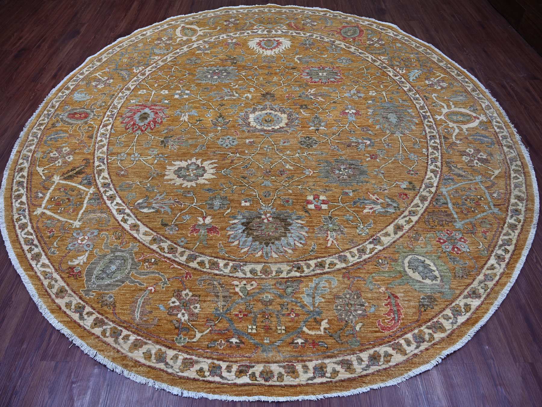Brown 10'0" x 10'3" Oushak And Peshawar Hand knotted Wool Rug - Sku: O021509