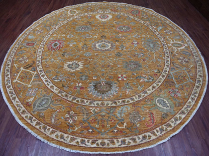 Brown 10'0" x 10'3" Oushak And Peshawar Hand knotted Wool Rug - Sku: O021509