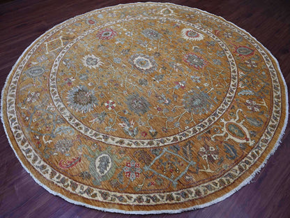 Brown 10'0" x 10'3" Oushak And Peshawar Hand knotted Wool Rug - Sku: O021509