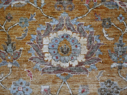 Brown 10'0" x 10'3" Oushak And Peshawar Hand knotted Wool Rug - Sku: O021509