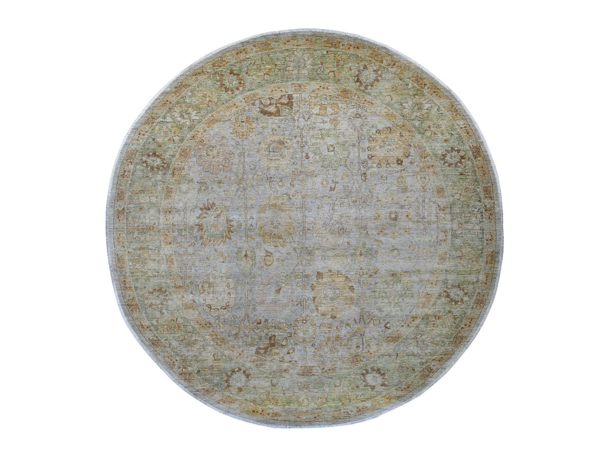 Mahal Oushak hand-knotted wool rug in Gray & Green, 10' x 10'4" — SKU O021510