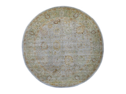 Mahal Oushak hand-knotted wool rug in Gray & Green, 10' x 10'4" — SKU O021510