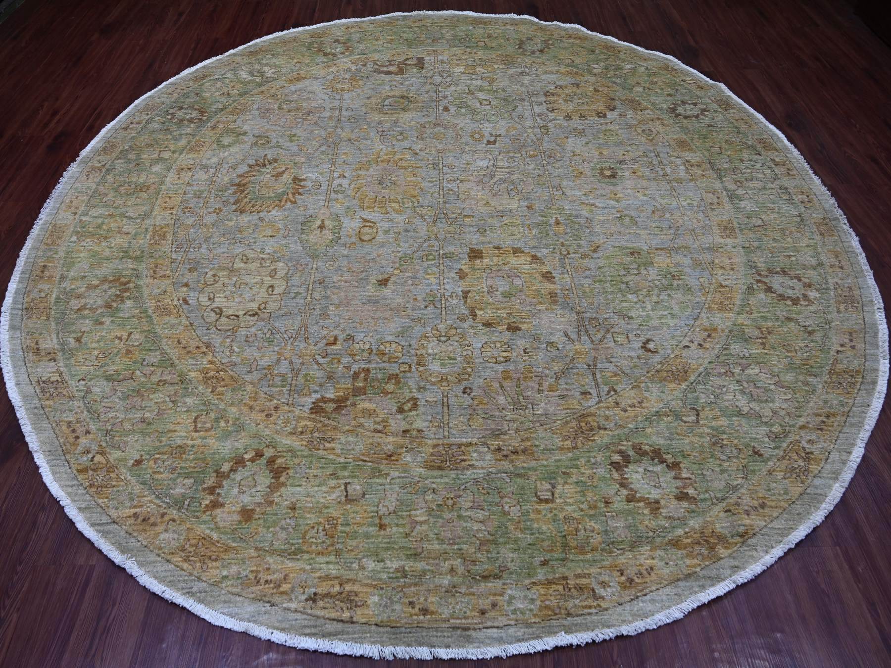 Mahal Oushak hand-knotted wool rug in Gray & Green, 10' x 10'4" — SKU O021510 (view 2)
