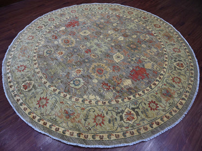 Mahal Oushak hand-knotted wool rug in Gray & Green, 9'7" x 9'9" — SKU O021511 (view 3)