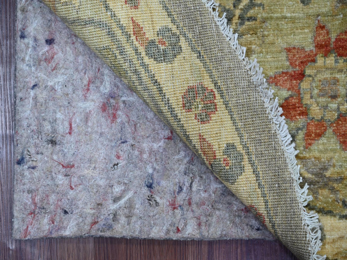 Mahal Oushak hand-knotted wool rug in Gray & Green, 9'7" x 9'9" — SKU O021511 (view 4)