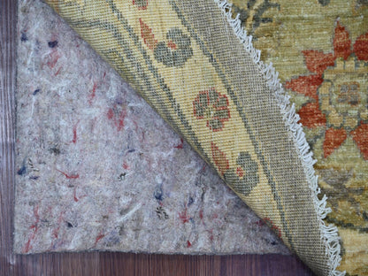 Mahal Oushak hand-knotted wool rug in Gray & Green, 9'7" x 9'9" — SKU O021511 (view 4)