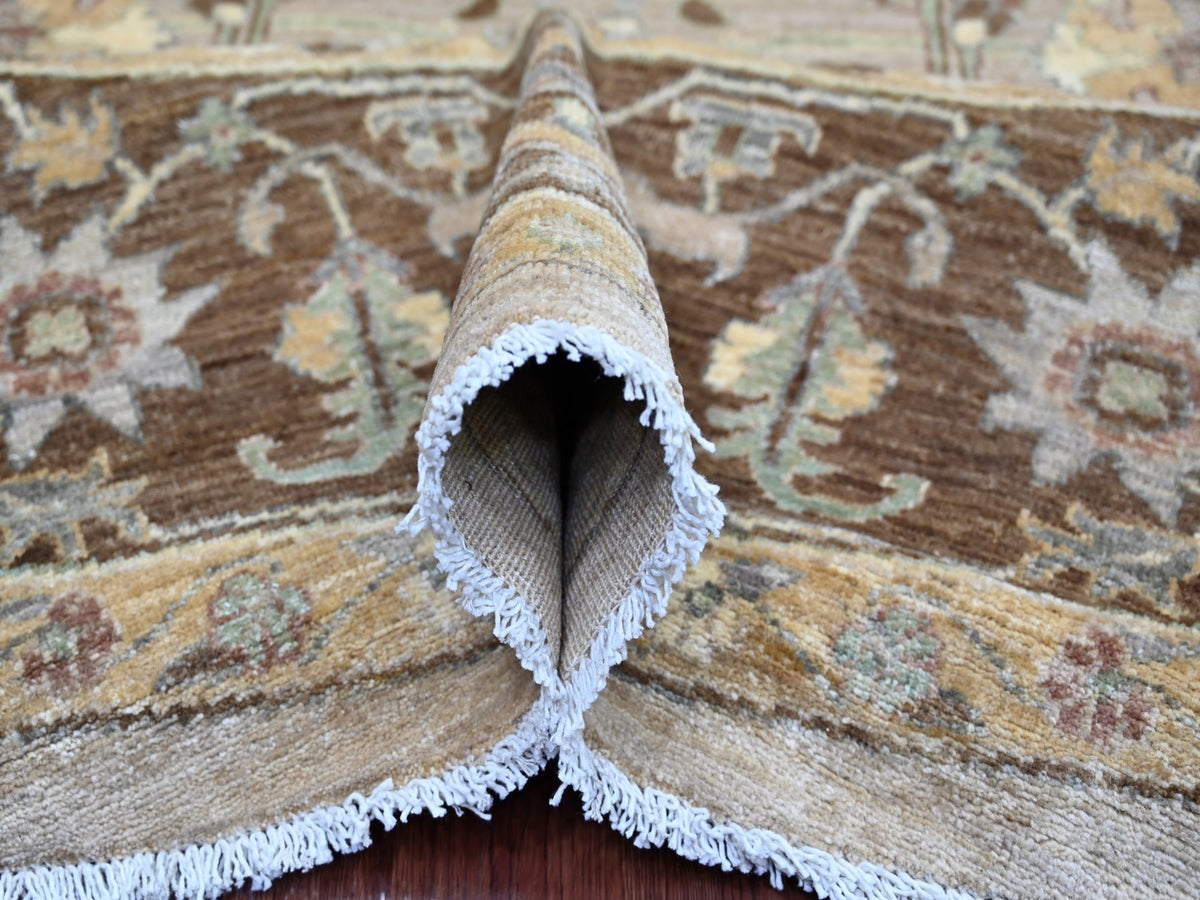 Heriz Oushak hand-knotted wool rug in Gray & Chocolate Brown, 9'10" x 10' — SKU O021512 (view 5)