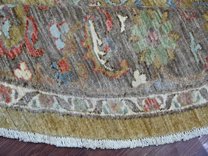 Green 8'2" x 8'3" Oushak And Peshawar Hand knotted Wool Rug - Sku: O021514
