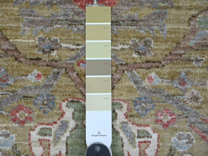 Green 8'2" x 8'3" Oushak And Peshawar Hand knotted Wool Rug - Sku: O021514