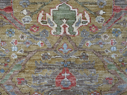Green 8'2" x 8'3" Oushak And Peshawar Hand knotted Wool Rug - Sku: O021514